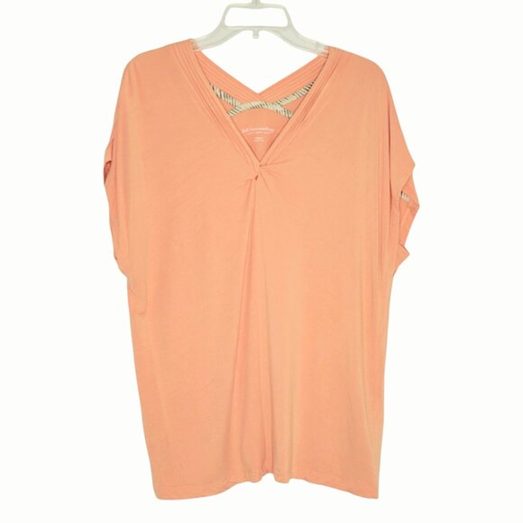 Soft Surrounding Blouse Size M Peach Relaxed Fit Sleeveless Soft Stretch - Picture 1 of 5